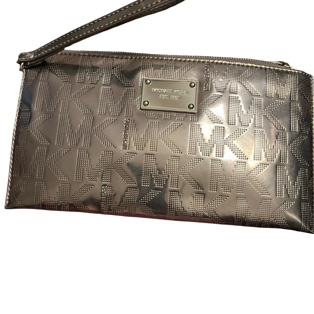 Michael Kors Metallic Silver Clutch
